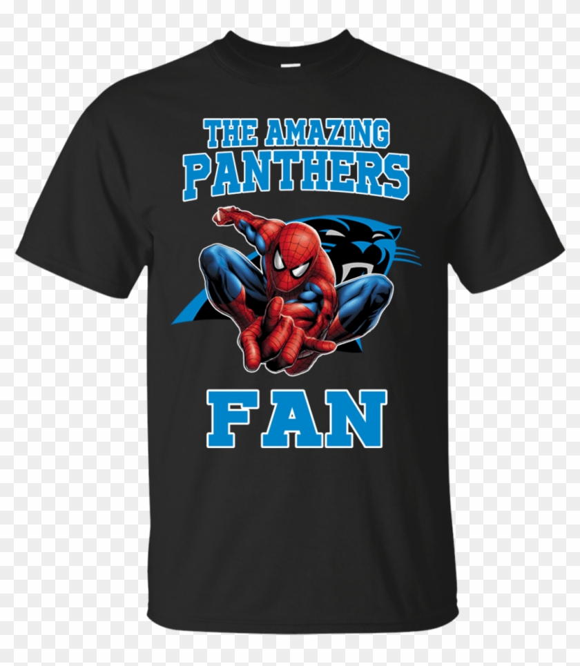 Carolina Panthers Spiderman Shirts The Amazing Fan - T Shirt Clipart #1763574