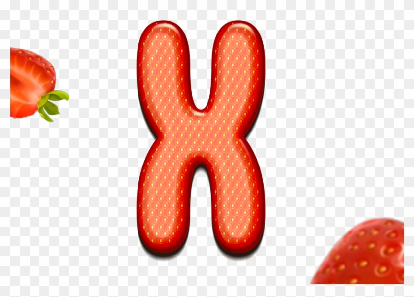 Strawberry Letters X 3d Text - Letter Clipart