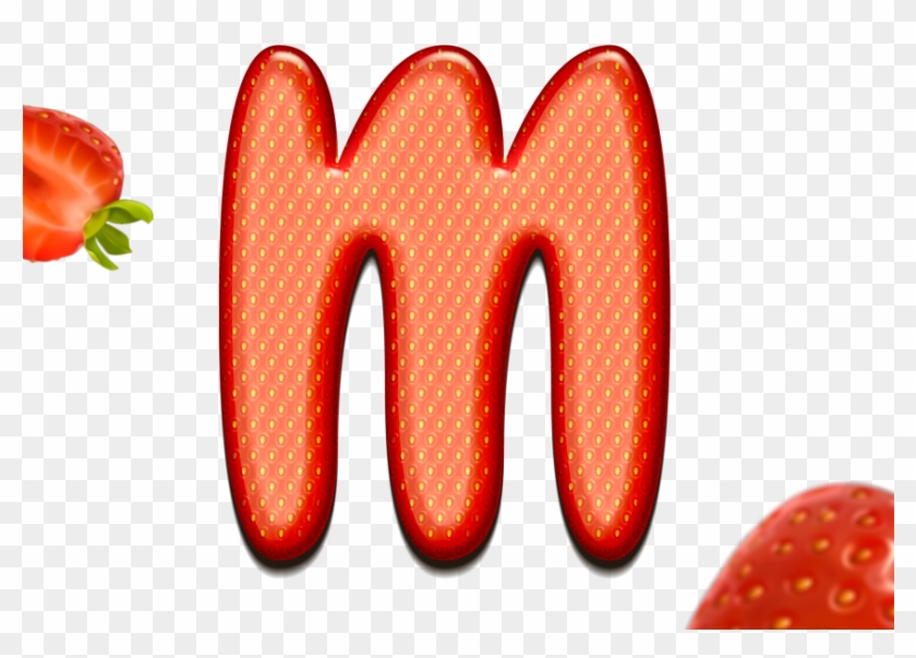 Strawberry Letters M 3d Text - Letter Clipart #1763966
