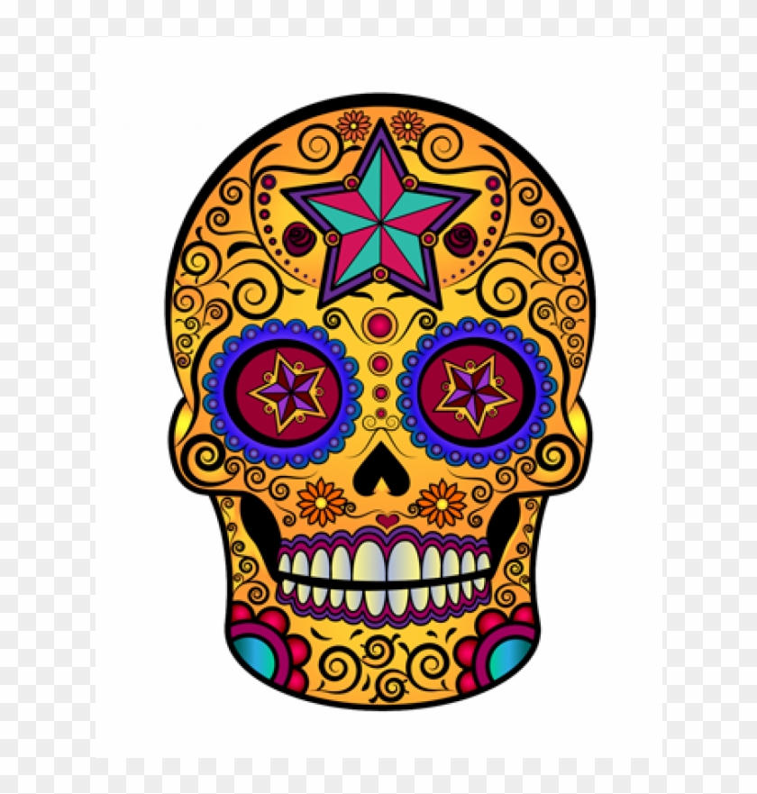 Sugar Skull 04 Full Color Availability - Almofada Caveira Mexicana Clipart #1764002