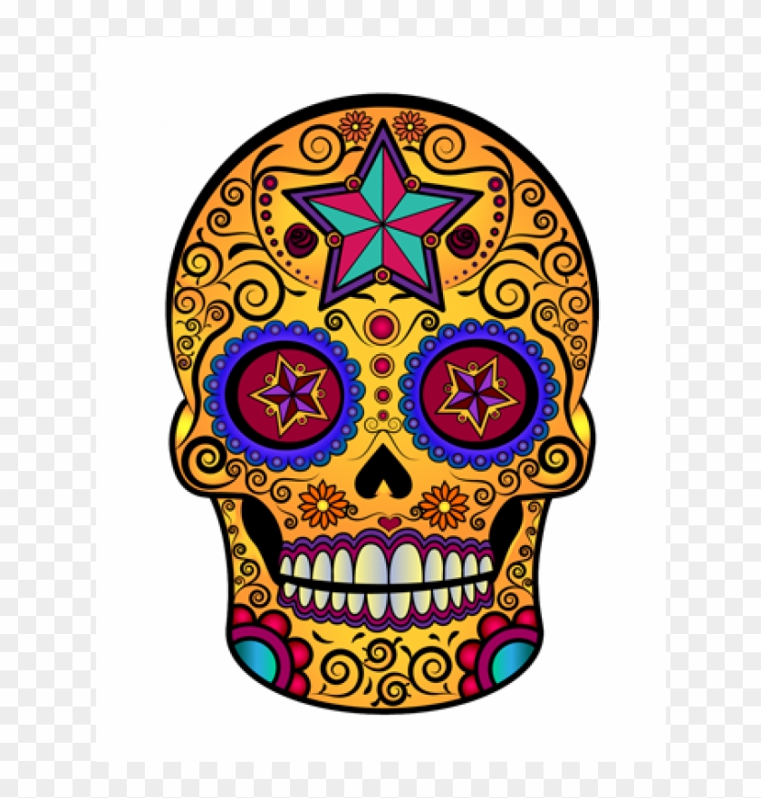 Sugar Skull 04 Full Color Availability - Almofada Caveira Mexicana Clipart