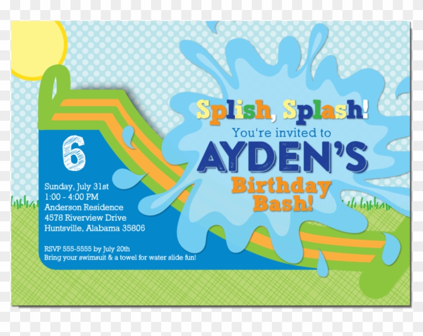 1000 X 714 1 - Water Slide Invitation Clipart #1765664