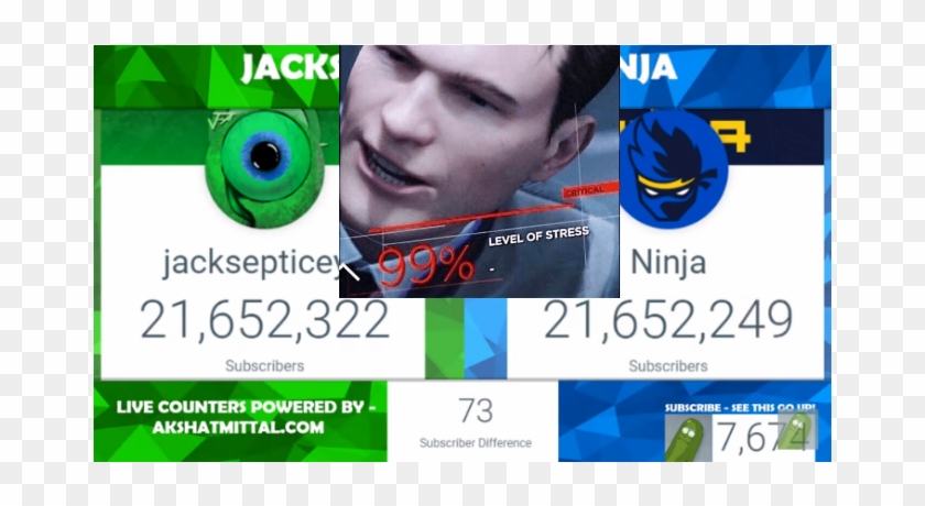 Ninja Is About To Pass Jacksepticeye - Pewdiepie Vs T-series Clipart #1766224