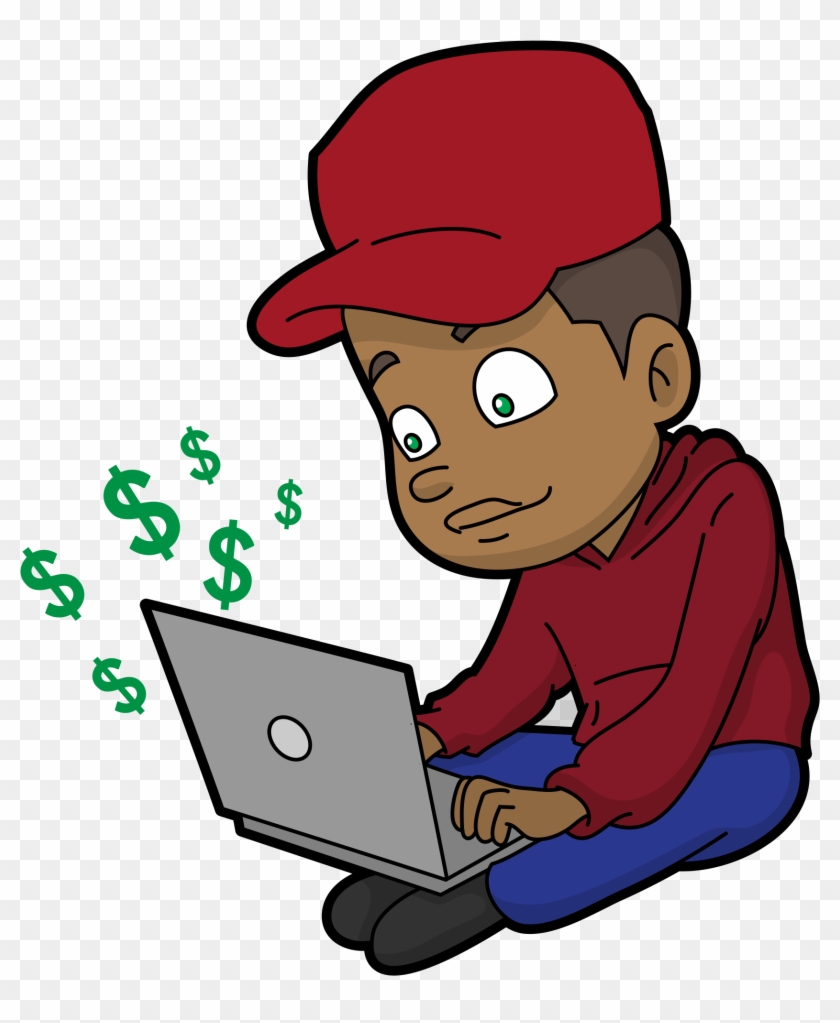 Open - Cartoon With Money Png Clipart #1766317