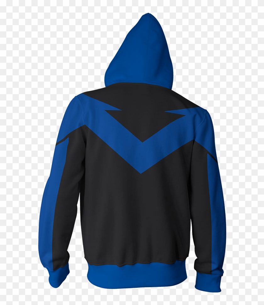 Nightwing Cosplay Zip Up Hoodie Jacket Fullprinted - Sweatshirt Clipart #1766439