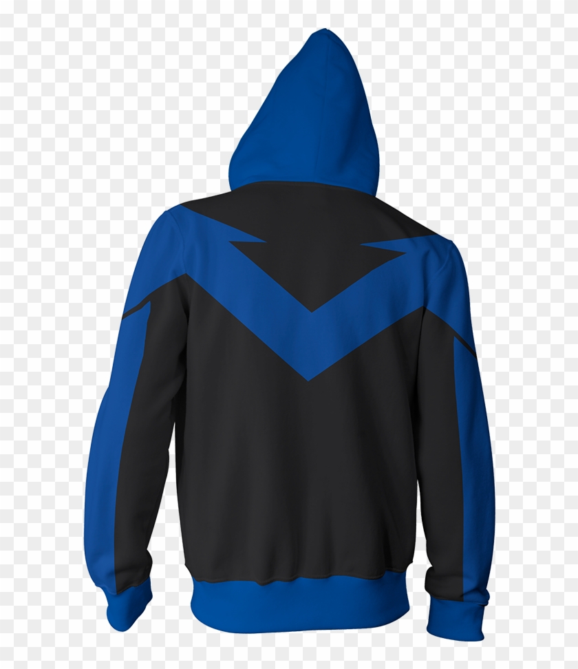 Nightwing Cosplay Zip Up Hoodie Jacket Fullprinted - Sweatshirt Clipart