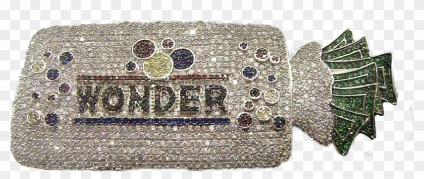 Diamond Iced Out Wonder Bread Pendant - Coin Purse Clipart #1766982