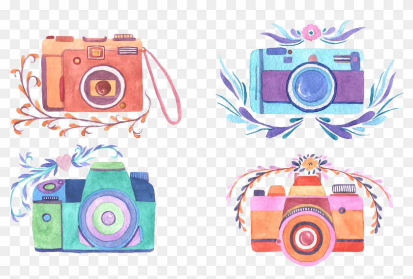 Floral Design Necklace Pendant - Camera Fotografica Png Watercolor Clipart