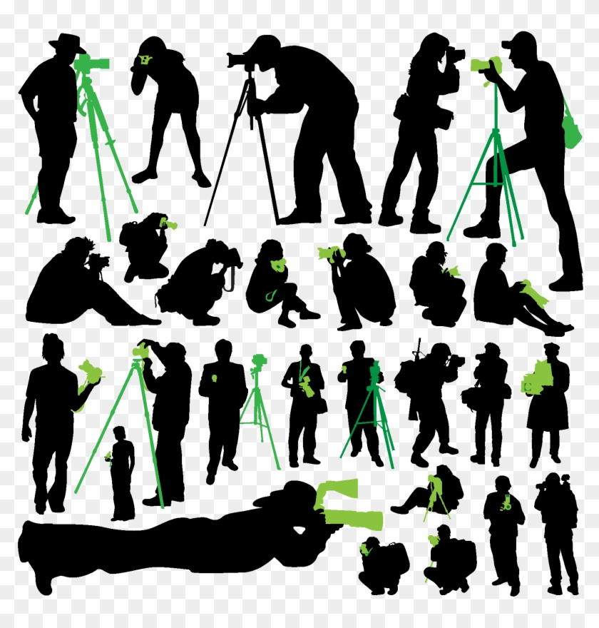 Photographer Silhouettes Vector - Photographer Silhouette Vector Free Clipart #1769495