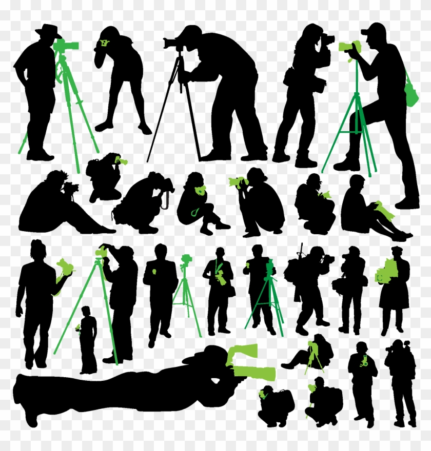 Photographer Silhouettes Vector - Photographer Silhouette Vector Free Clipart