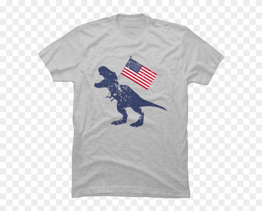 Patriotic T-rex American Flag - T-shirt Clipart