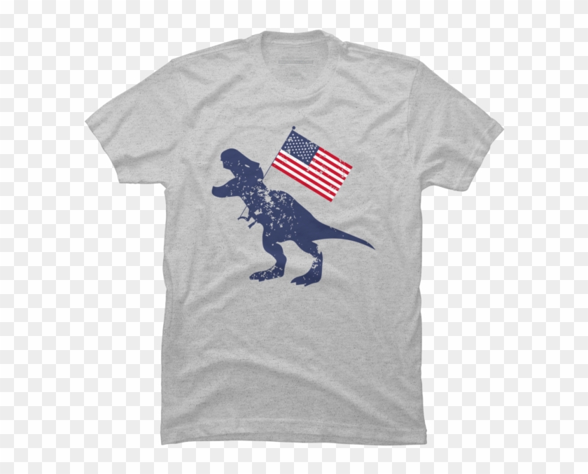 Patriotic T-rex American Flag - T-shirt Clipart #1769965
