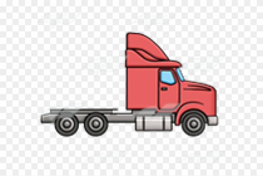 Red Clipart Semi Truck - Semi Truck Cab Clipart - Png Download