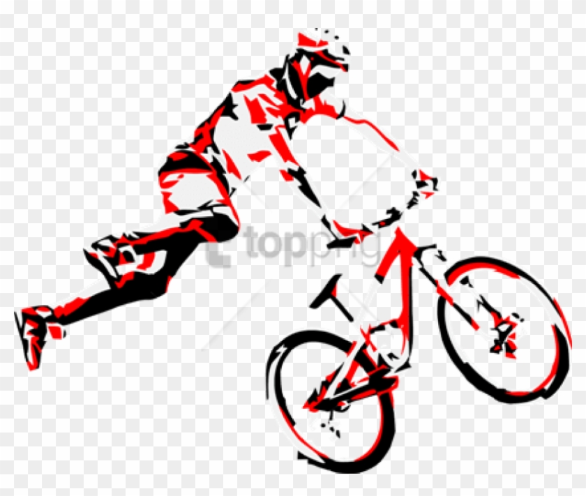 Free Png Mountain Bike Vector Png Image With Transparent - Drawing Of A Mountain Bike Clipart #1770887