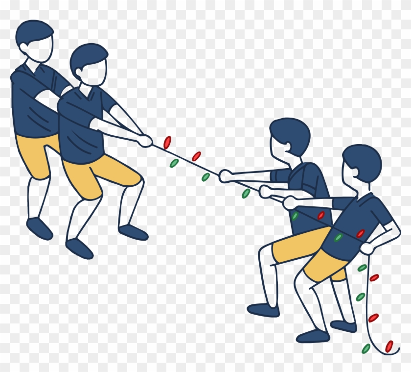 Christmas Light Tug Of War - Cast A Fishing Line Clipart