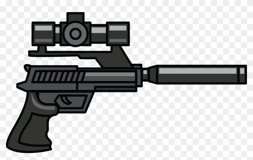 Free - Pistol With Silencer And Scope Clipart #1771944