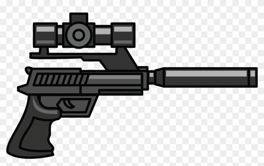Free - Pistol With Silencer And Scope Clipart