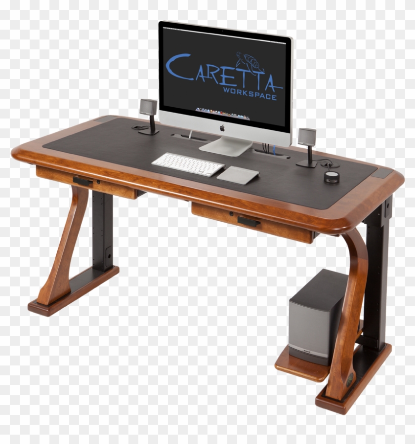 Hide Under Desk Png - Computer Table With Wire Management Clipart