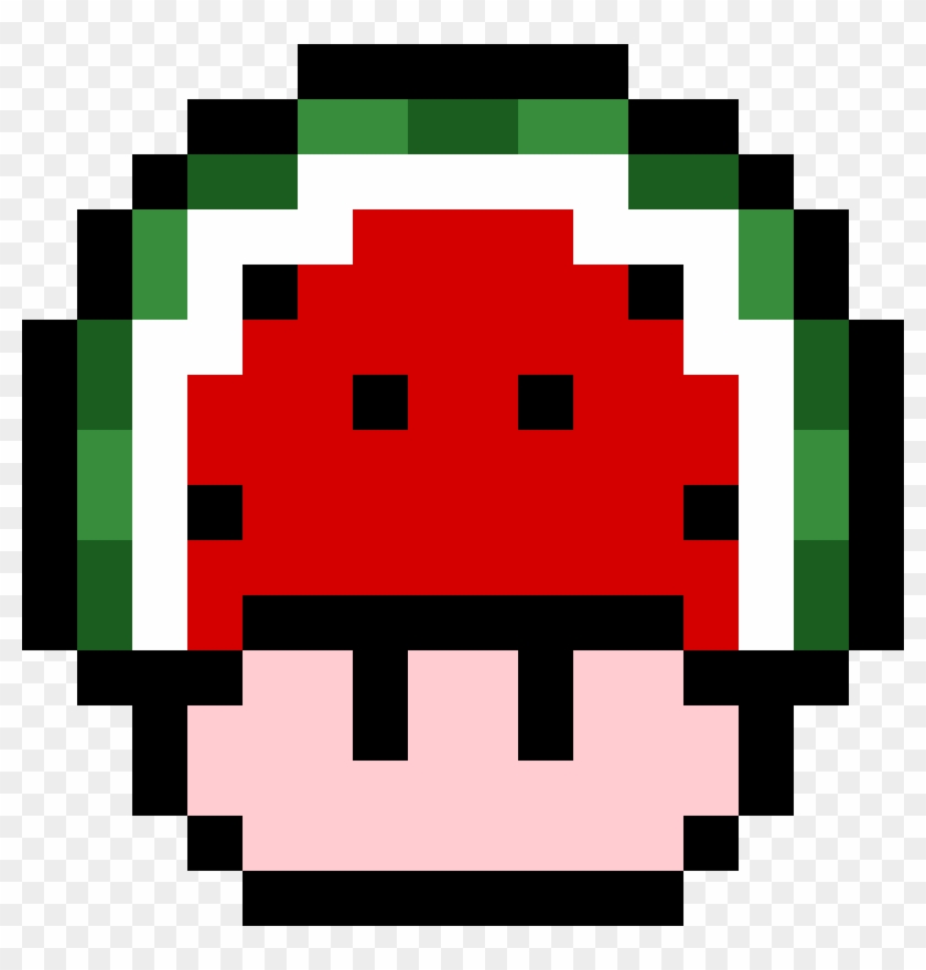 Watermelon Mario Mushroom - Super Mario World Mushroom Sprite Clipart #1772417