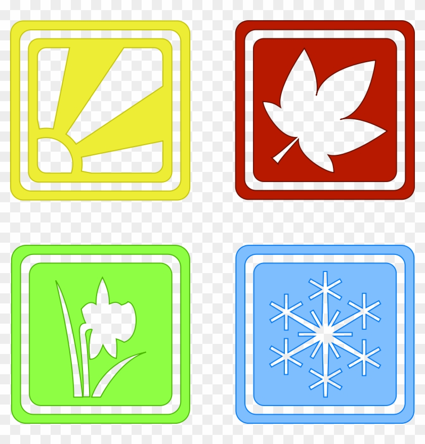 Four Seasons Transparent - Summer Autumn Winter Spring Symbols Clipart