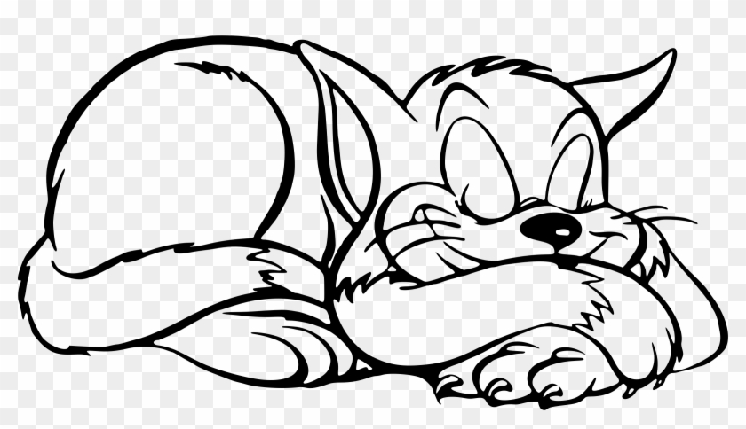 Sleeping Cat Png Royalty Free - Cat Sleeping Clipart Black And White Transparent Png