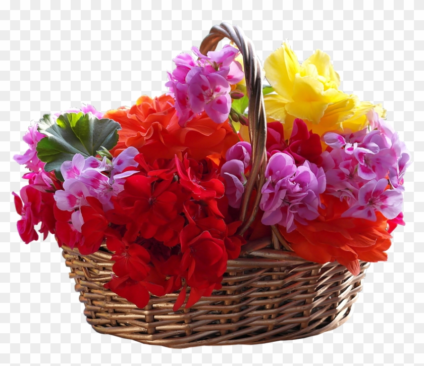 Bouquet Of Flowers Png - Basket Of Flowers Png Clipart #1775383