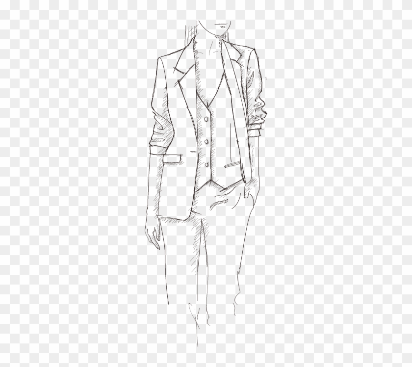Women's Business Suits - Sketch Clipart #1776691