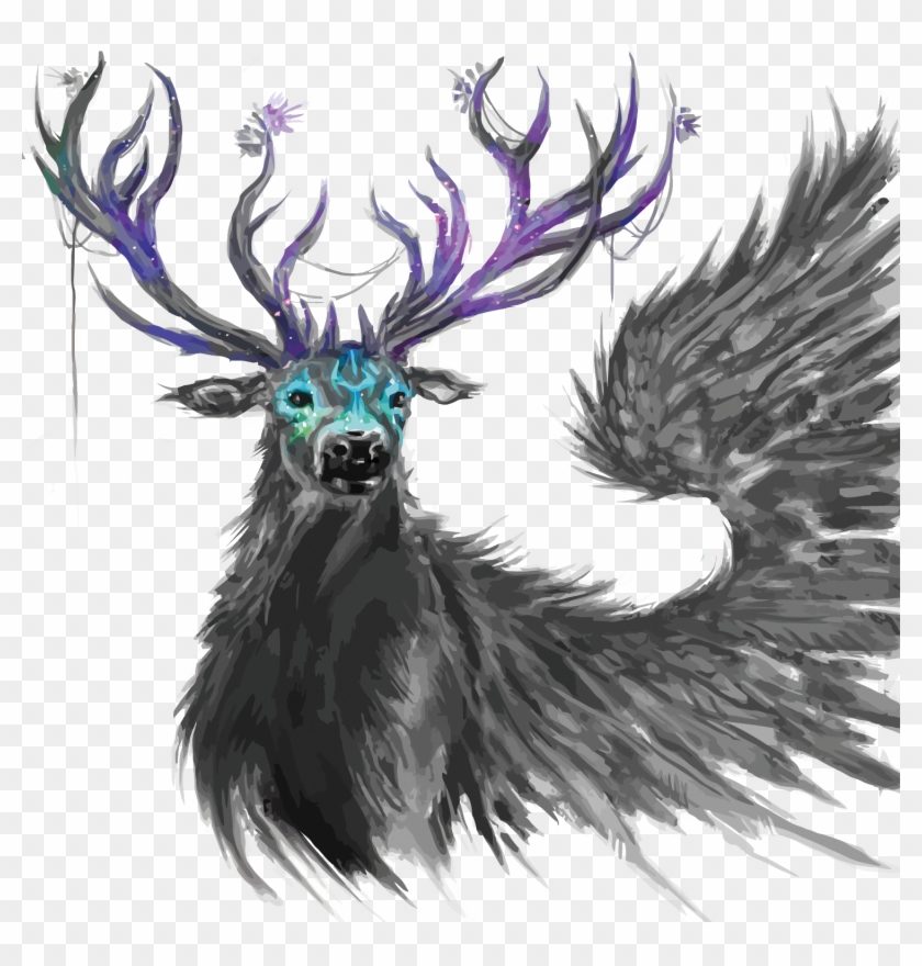 Drawn Reindeer Reindeer Antler - Ciervos Pintados Clipart