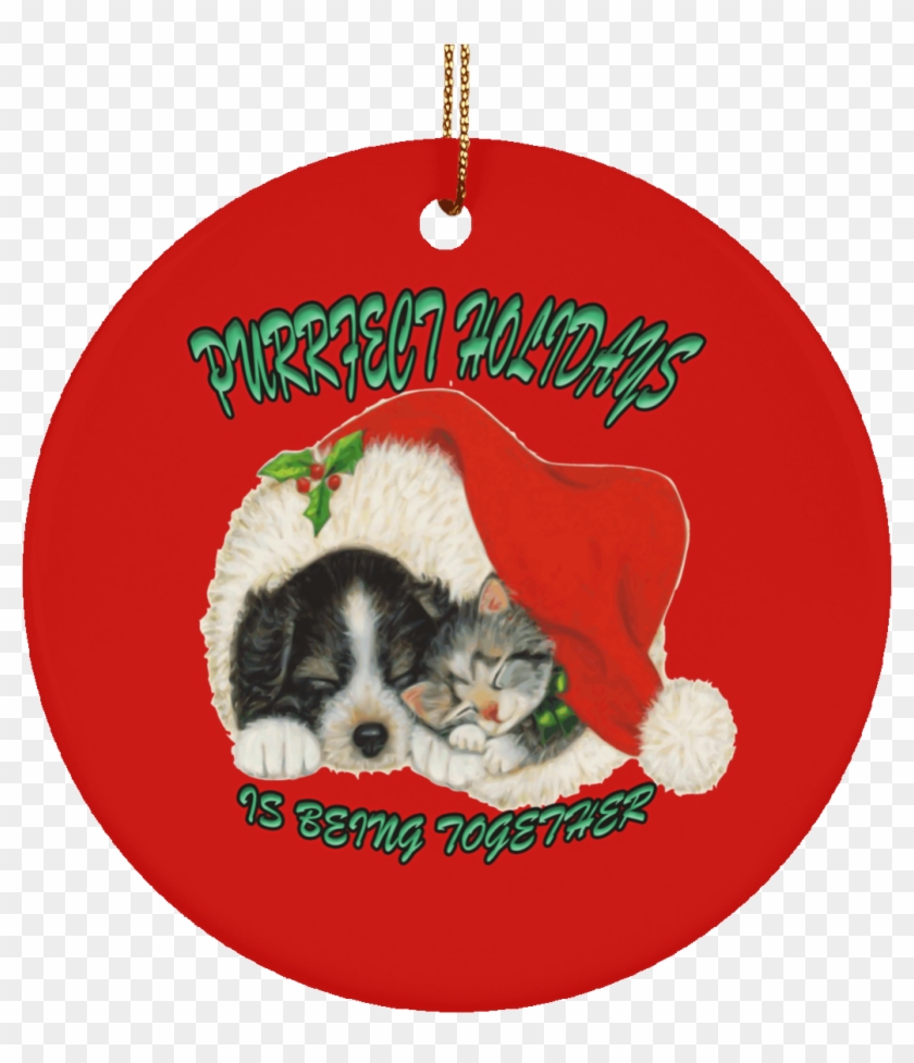 Cat Christmas Ornaments And - Dog And Cat Xmas Clipart #1777511