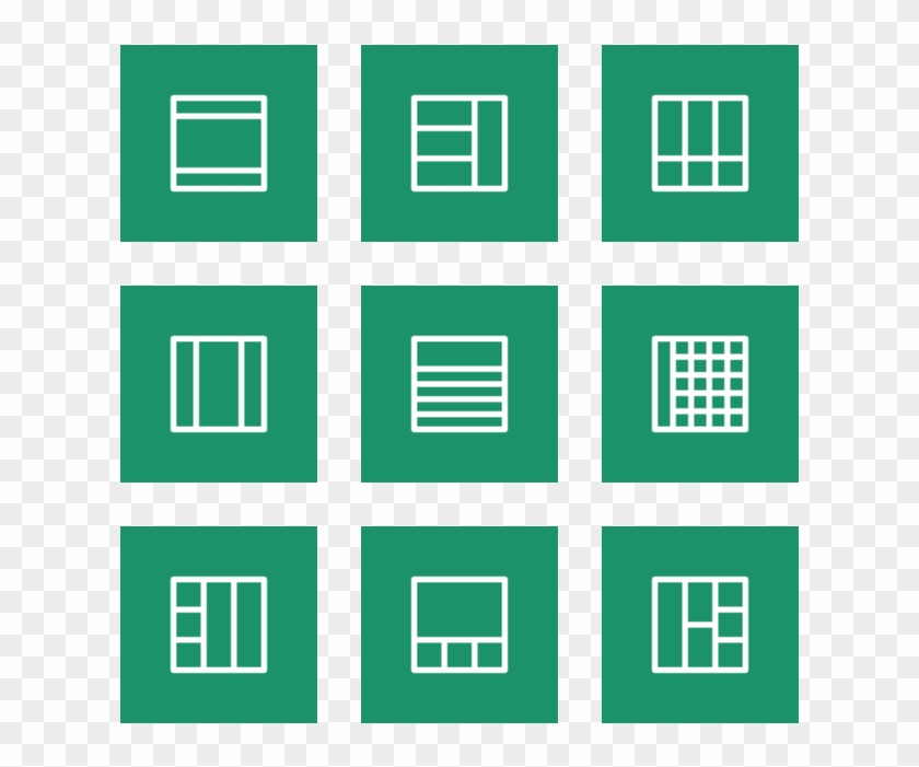Layouts Outline Icon In Style Flat Square White On - Retro Science Font Clipart #1778980