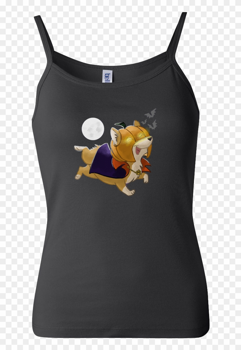 Pumpcorgi Youthblack Pumpcorgi Womensspaghettitankblack - Cartoon Clipart