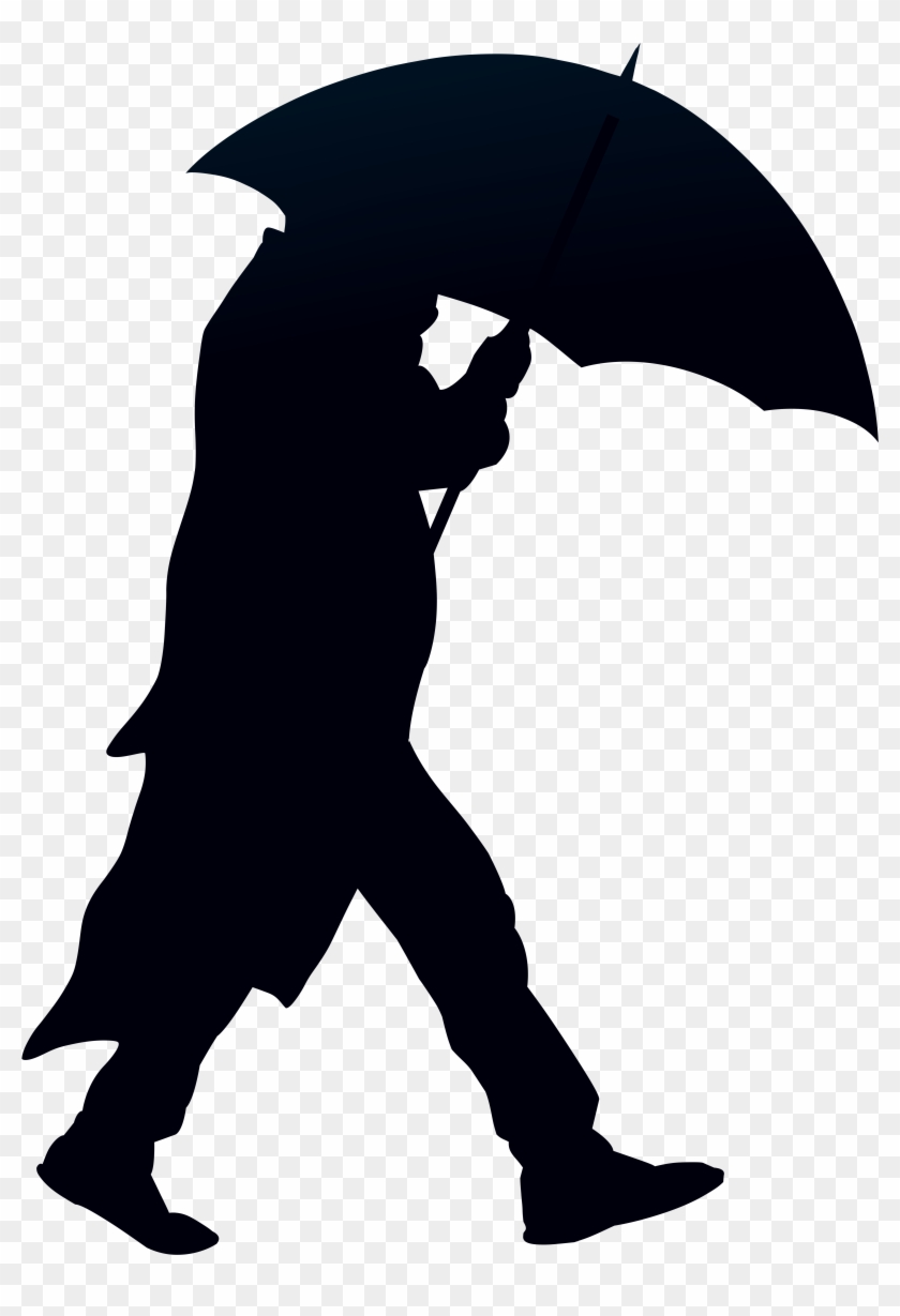 5671 X 8000 4 - Silhouette Images Of People With Umbrella Clipart