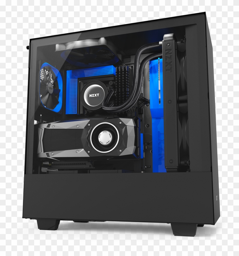 Nzxt H500i Compact Atx Pc Gaming Case - Nzxt H500i Black Atx Mid Tower Case Clipart #1780707