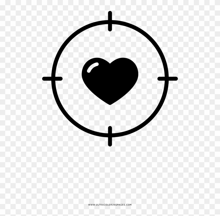 Love Crosshairs Coloring Page - Target User Icon Clipart #1782706