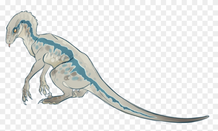 • Art Dinosaur Blue Jurassic Park Velociraptor Jurassic - Illustration Clipart