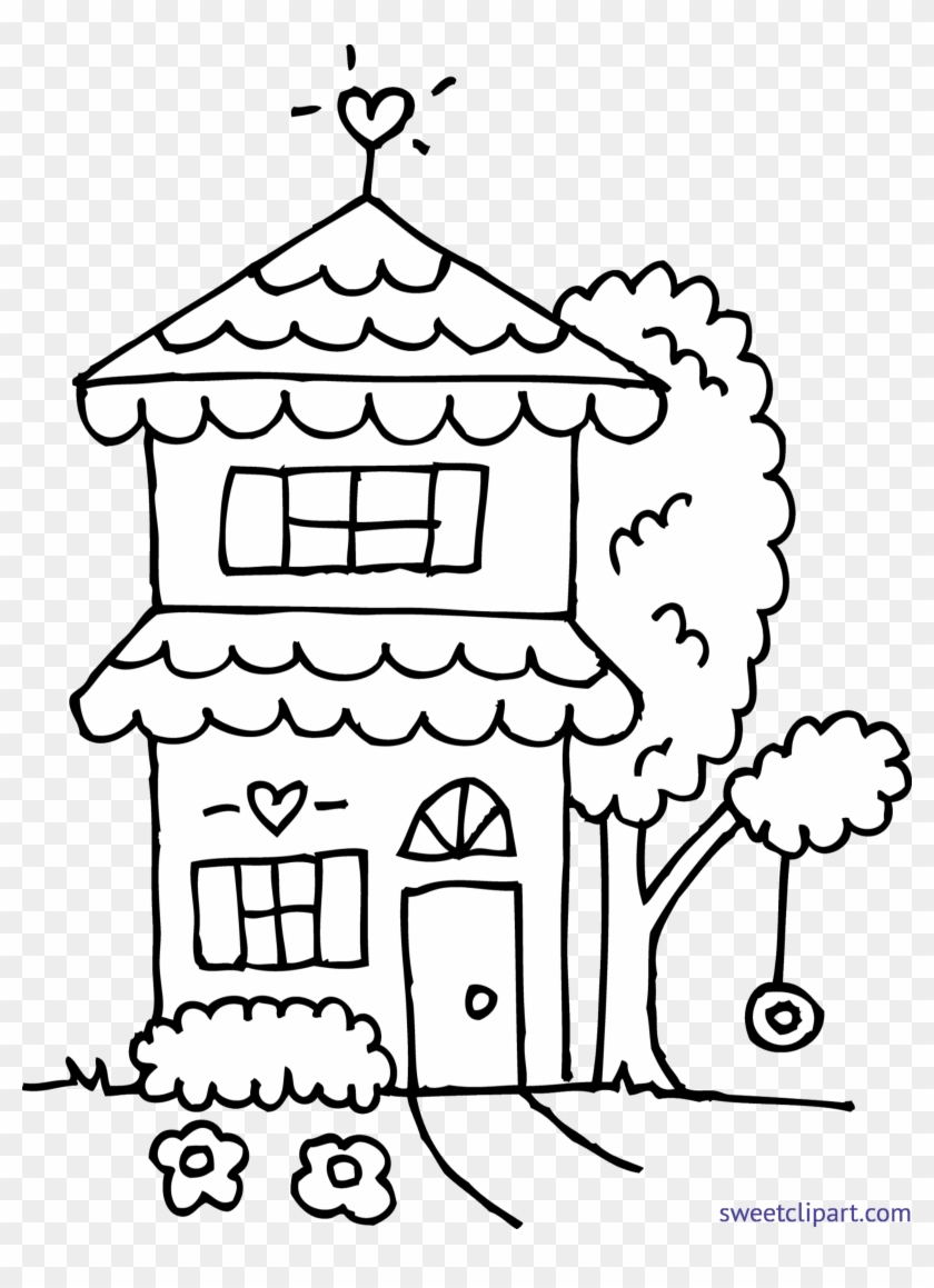 White House Clipart Cute House - Cute House Coloring Page - Png Download