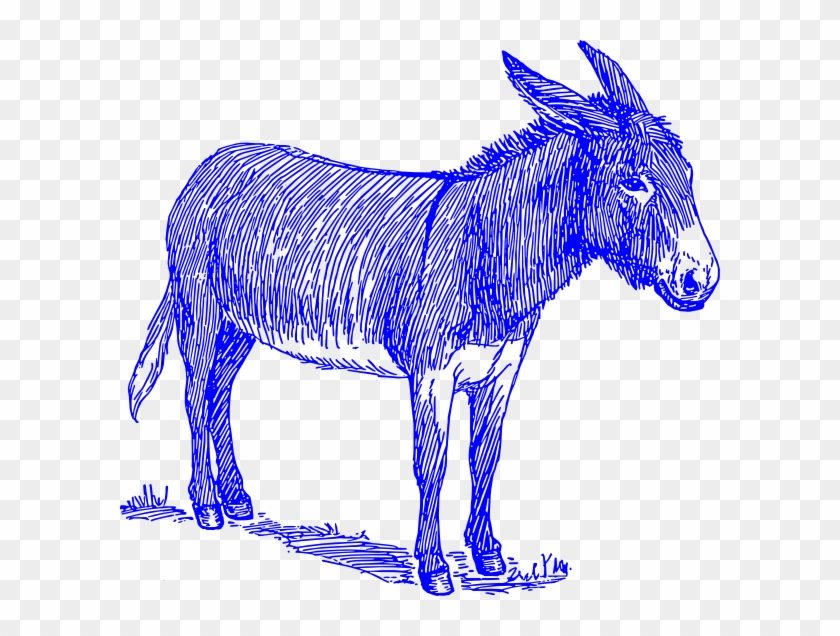 Blue Donkey Svg Clip Arts 600 X 556 Px - Png Download #1786656
