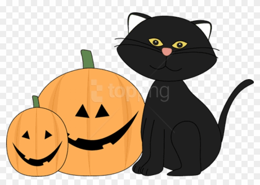 Free Png Jack O Lantern Halloween Black Cat And Jack - Cute Halloween Black Cat Clipart Transparent Png #1786719
