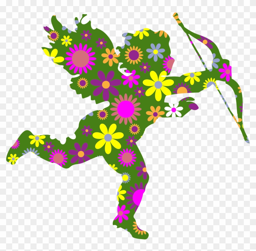 This Free Icons Png Design Of Retro Floral Cupid Clipart