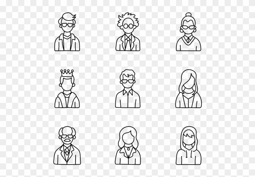 100 Icons - Line Art Clipart