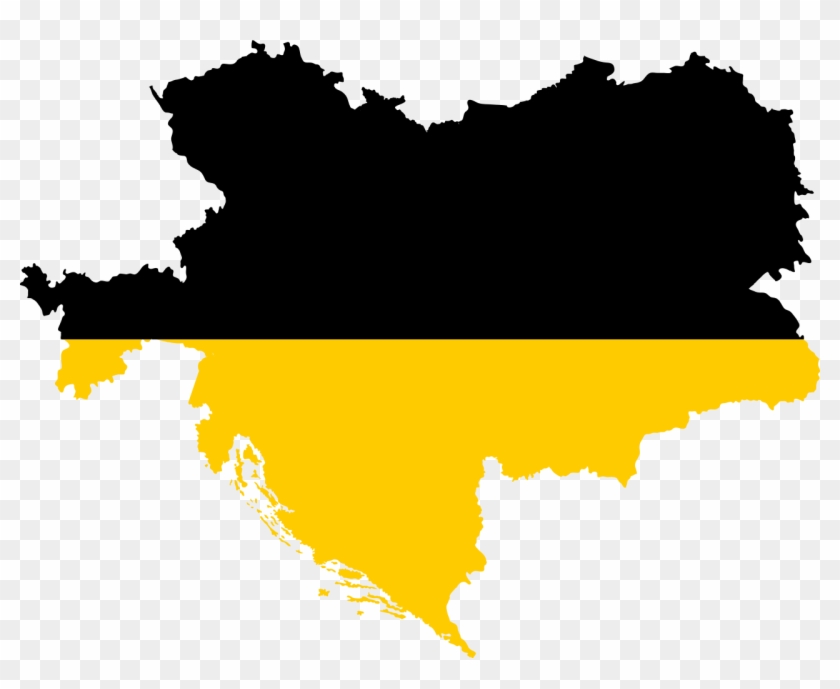 Flag Map Of The Austro-hungarian Empire - Austrian Empire Flag Map Clipart