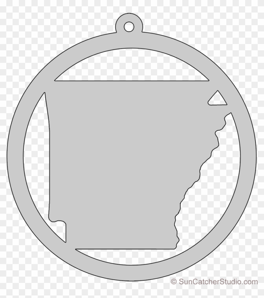 Arkansas Map Circle Free Scroll Saw Pattern Shape State - Circle Clipart #1787559