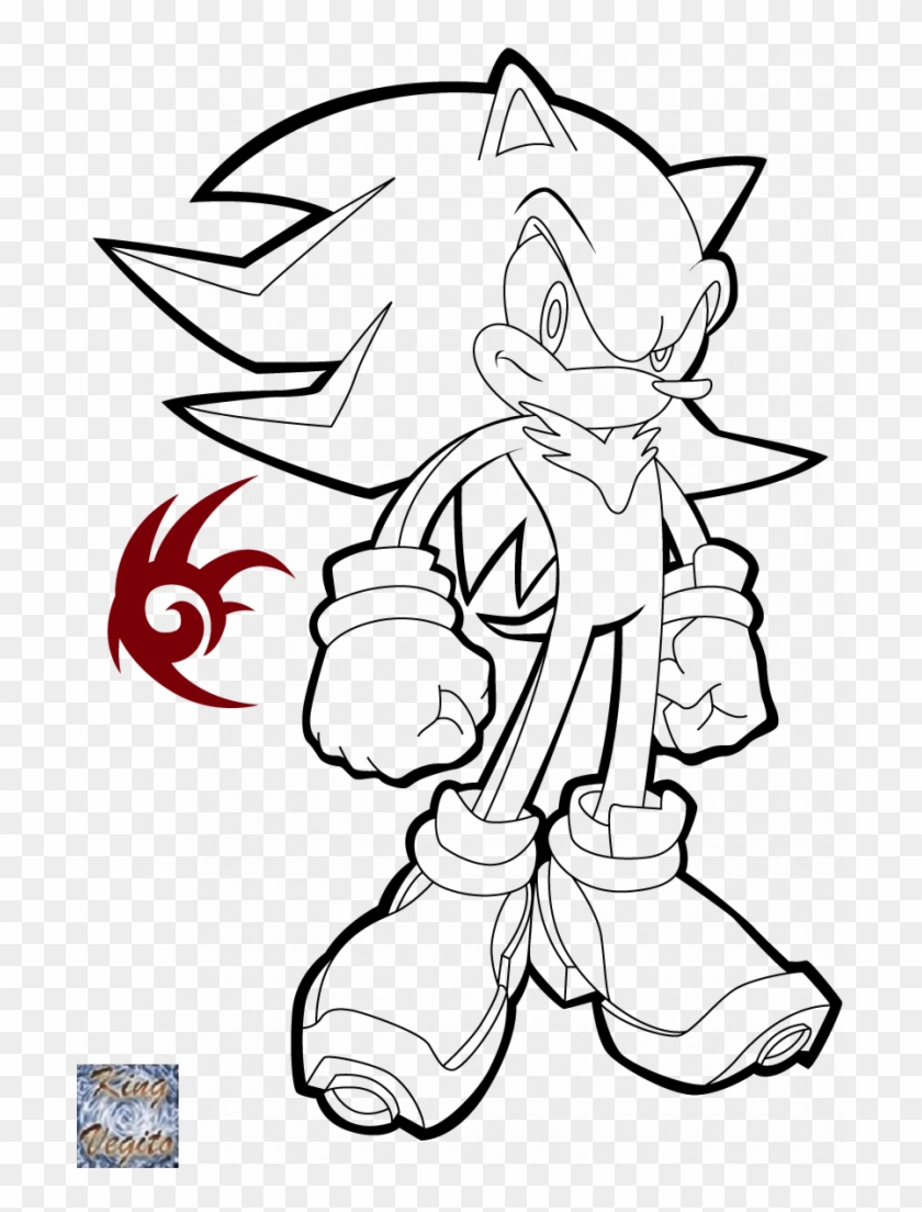 Super Shadow The Hedgehog - Sonic The Hedgehog Shadow Coloring Pages Clipart #1788336