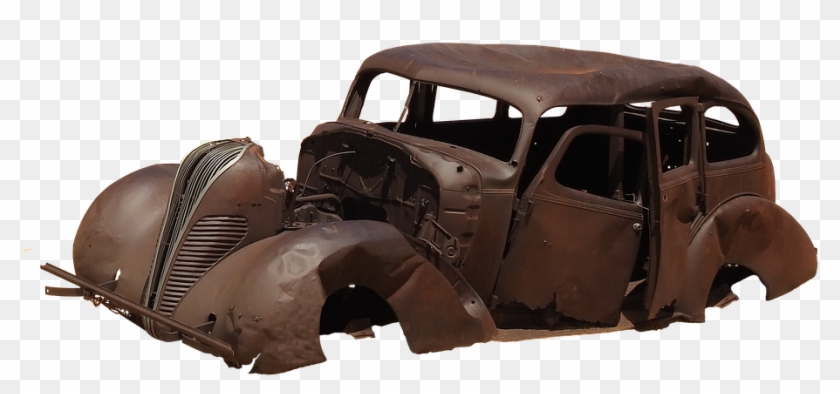 Auto, Wreck, Car Age, Oldtimer, Rust, Rusted, Broken - Wrecked Car Transparent Background Clipart