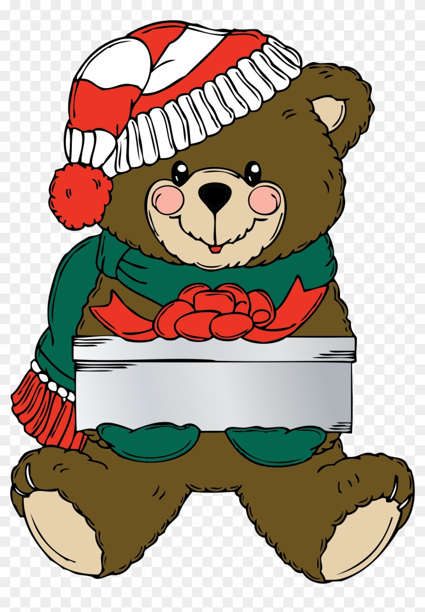 This Free Icons Png Design Of Christmas Bear Wih Present Clipart