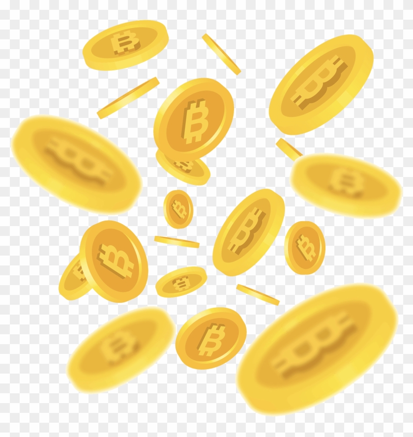 Bitcoin Raining Coins - Coins Transparent Background Clipart