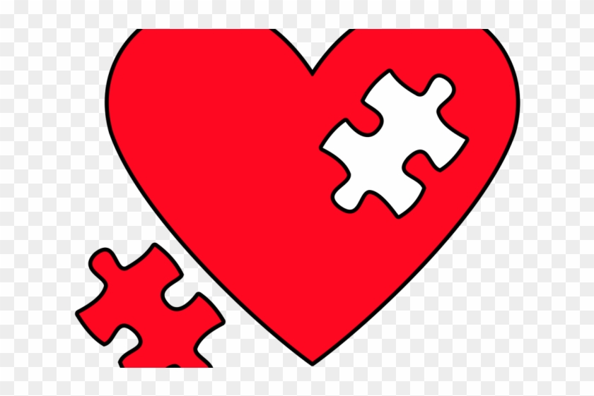 Puzzle Clipart Heart - Heart With Puzzle Piece Missing - Png Download
