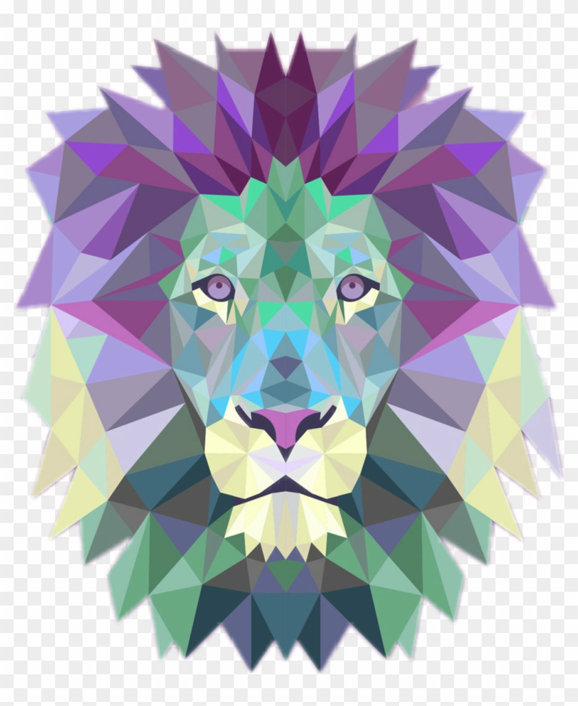 ##lion #lionhead #figure #shape #colors - Triangle Lion Clipart