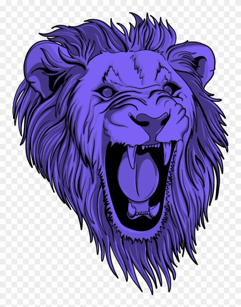 #mq #purple #lion #lions #head #wild - Vector Cara De Leon Clipart