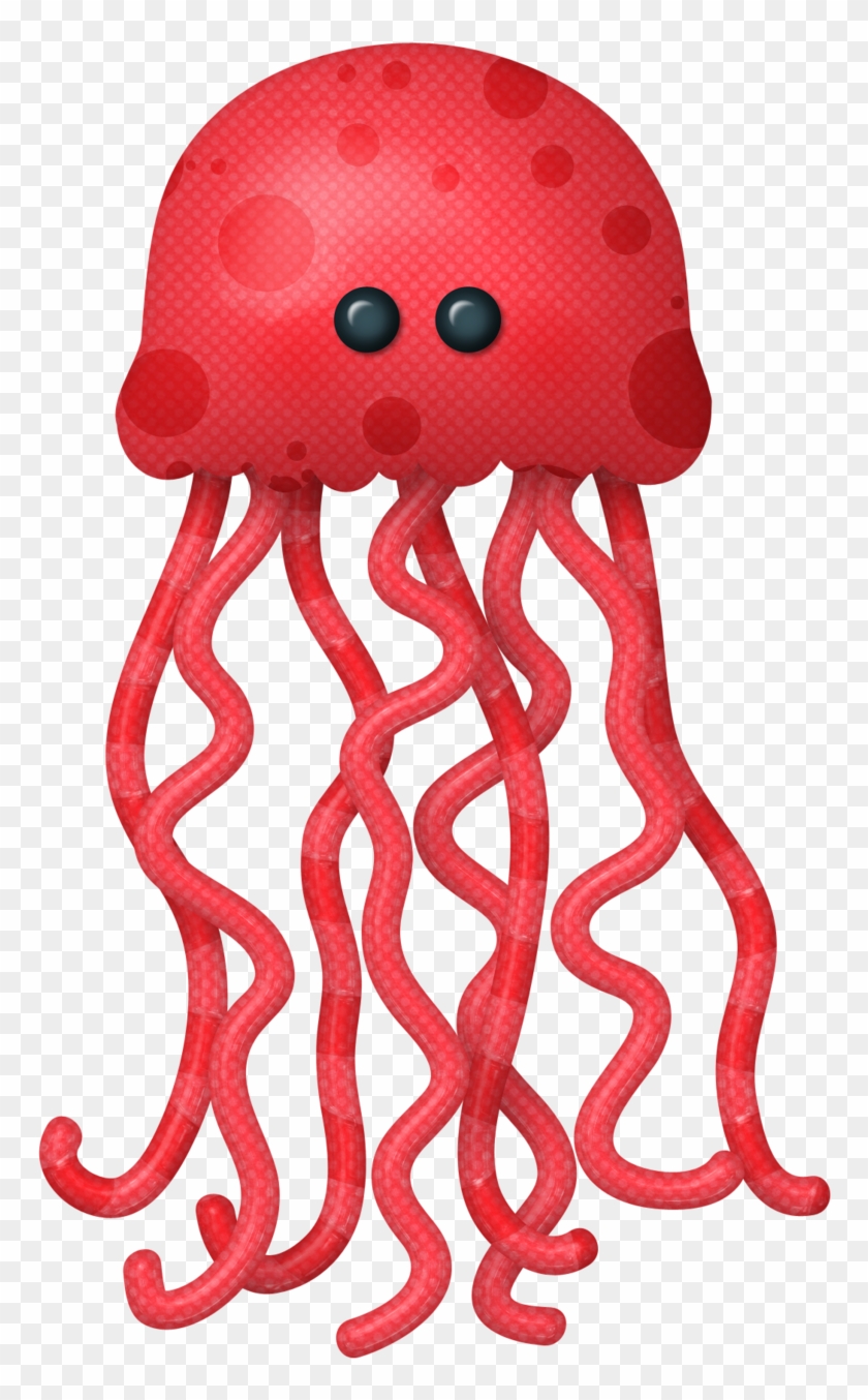 Marine Life Clipart Red Jellyfish - Jelly Fish Animals Clipart - Png Download #1790825